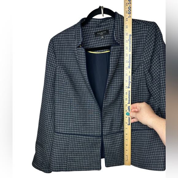 Talbots 14P blazer navy blue and dark gray - Picture 9 of 9